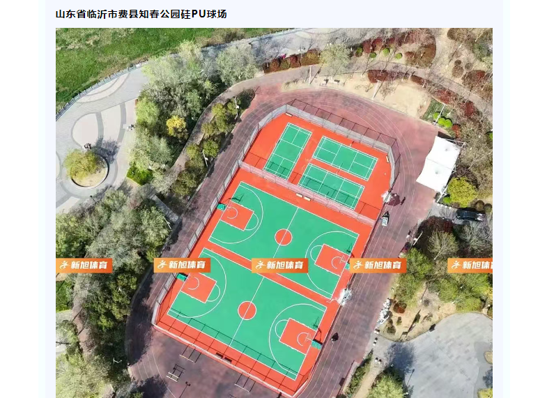 山東臨沂公園硅pu球場(chǎng)施工